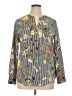 Calvin Klein 100% Polyester Print Gray Long Sleeve Blouse Size XL (estimated) - photo 1