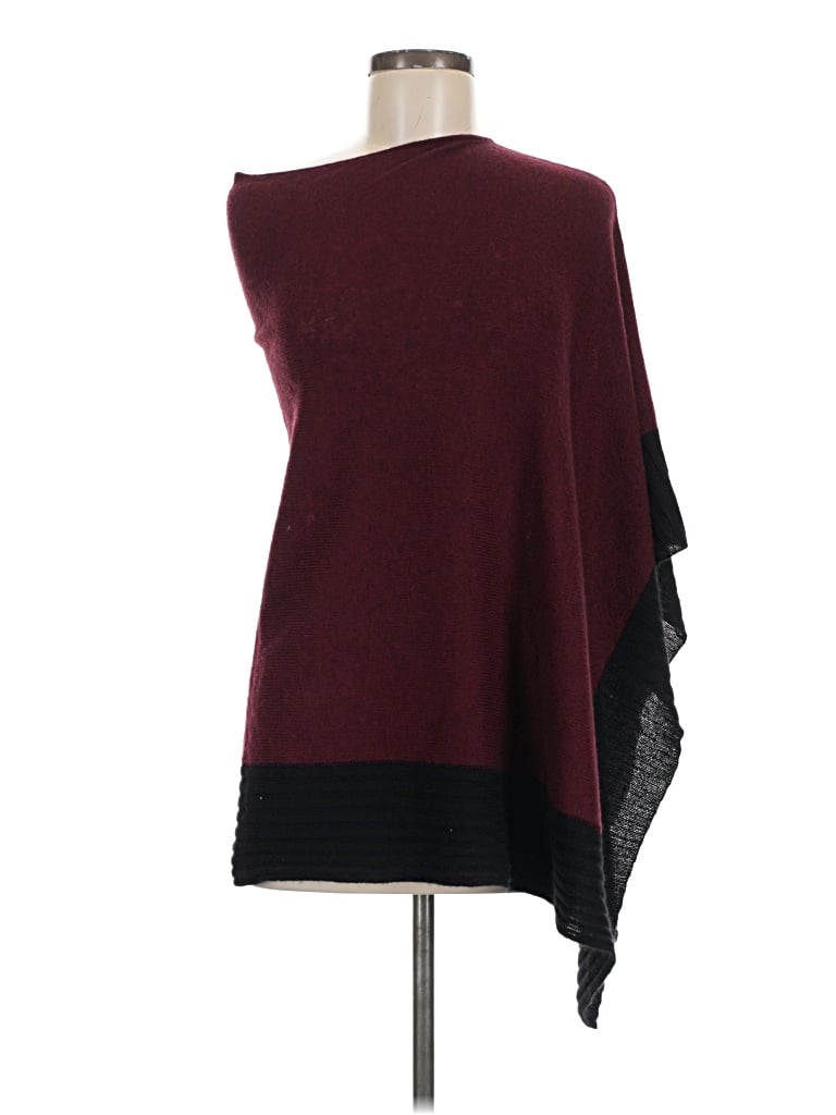 Pre-owned Celeste Poncho In Burgundy