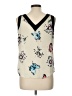 Anne Klein 100% Polyester Ivory Sleeveless Blouse Size 10 - photo 2