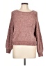 No Comment 100% Polyester Tweed Burgundy Pullover Sweater Size L - photo 1