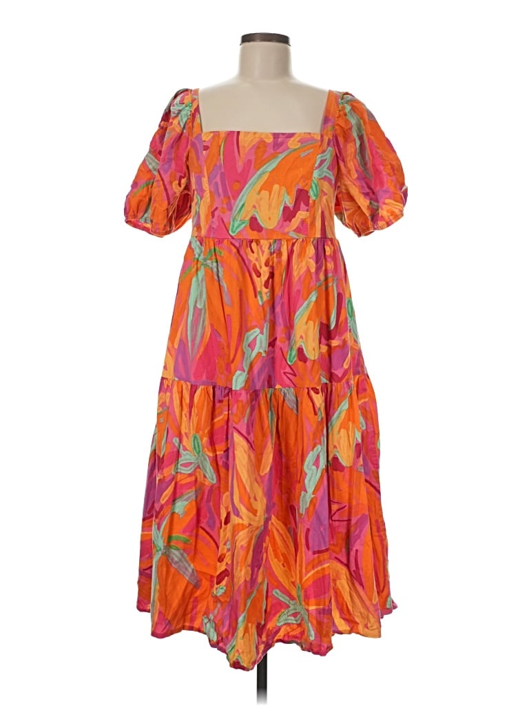 Pre-owned Crystal Sky Casual Dress In Orange