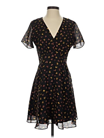 Madewell Silk Button-Front Swing Dress in Feline Floral (view 1)