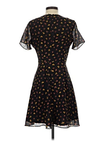 Madewell Silk Button-Front Swing Dress in Feline Floral (view 2)