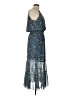 Max Studio 100% Polyester Paisley Floral Blue Teal Casual Dress Size L - photo 4
