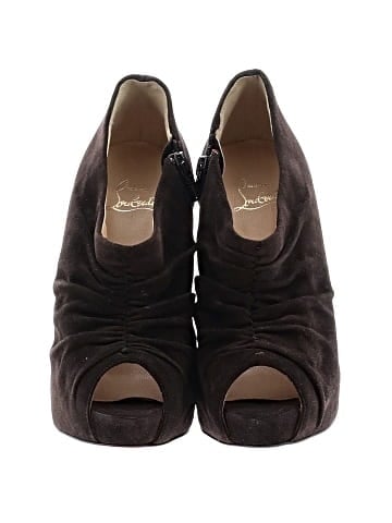 Christian Louboutin Suede Treopli Peep Toe 120MM Ankle boots (view 2)