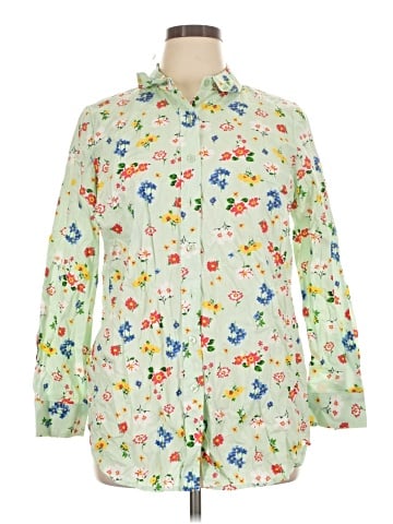 Woman Within Long Sleeve Button-Down Shirt (view 1)