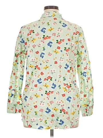 Woman Within Long Sleeve Button-Down Shirt (view 2)