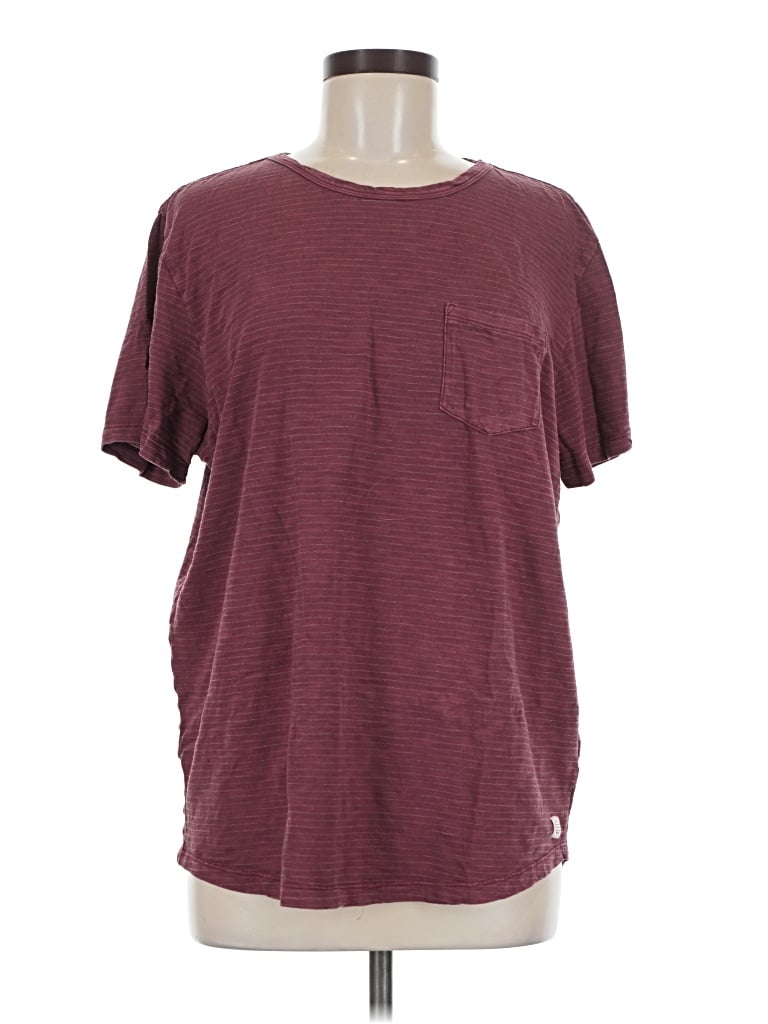 Pre-owned Marine Layer Short Sleeve T-shirt In Burgundy