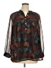 Daniel Rainn 100% Polyester Brown Blue 3/4 Sleeve Blouse Size 1X - photo 1