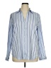 Ann Taylor 100% Polyester Stripes Blue Long Sleeve Blouse Size XL - photo 1