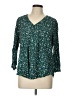 Fun2Fun 100% Rayon Green 3/4 Sleeve Blouse Size L - photo 1