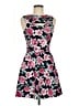 Aqua Floral Black Cocktail Dress Size M - photo 1