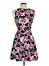Aqua Floral Black Cocktail Dress Size M - photo 2