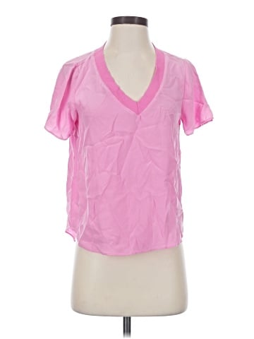 Milly Short Sleeve Silk Top (view 1)