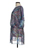Xhilaration 100% Polyester Paisley Blue Short Sleeve Blouse Size M - photo 5