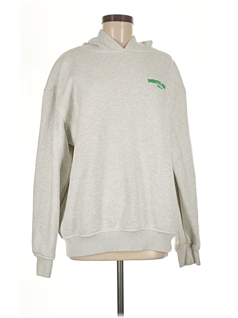 Pre-owned White Fox Pullover Hoodie In Silver