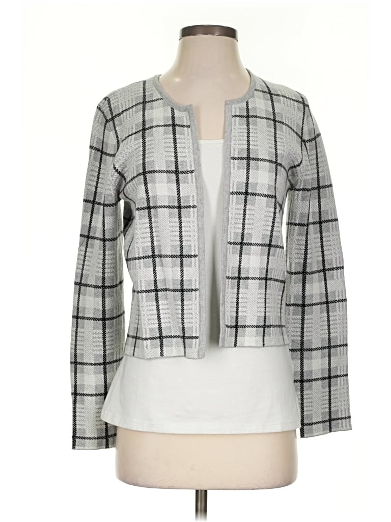 Pre-owned Elle Cardigan Sweater In Silver