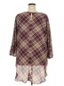 Cato 100% Polyester Argyle Burgundy 3/4 Sleeve Blouse Size 22 - photo 2