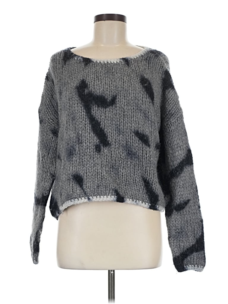 Pre-owned Line Wool Pullover Sweater In Gray