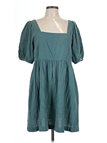 Madewell Lightspun Square-Neck Puff-Sleeve Dress (view 1)