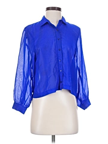 Charlotte Russe 3/4 Sleeve Button-Down Shirt (view 1)
