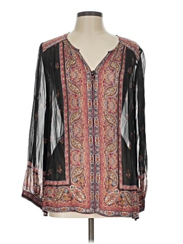 Joie Long Sleeve Silk Top (view 1)