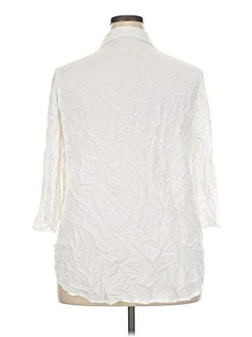 Woman Within 3/4 Sleeve Button-Down Shirt (view 2)