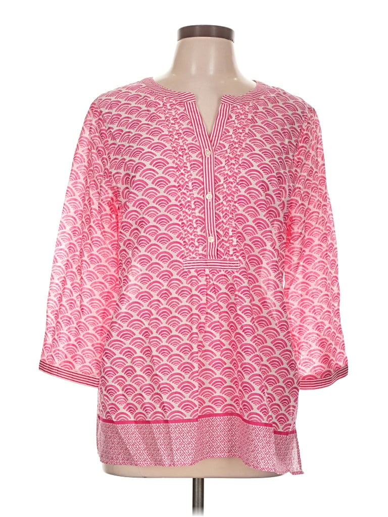 Talbots 3/4 Sleeve Blouse In Pink