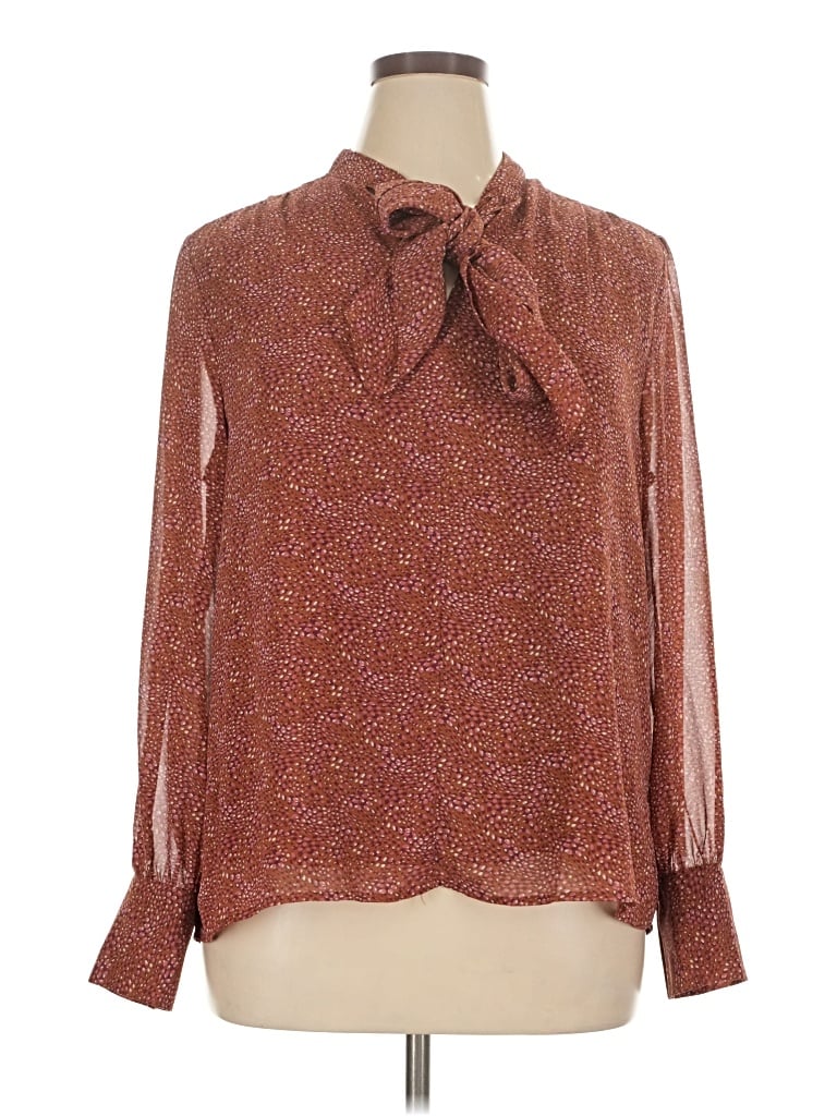 Pre-owned Dr2 Long Sleeve Blouse In Brown