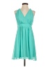 Express 100% Polyester Solid Teal Cocktail Dress Size 4 - photo 1