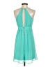 Express 100% Polyester Solid Teal Cocktail Dress Size 4 - photo 2
