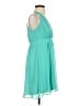 Express 100% Polyester Solid Teal Cocktail Dress Size 4 - photo 4