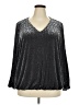 JM Collection Silver Long Sleeve Blouse Size 4X - photo 1