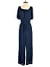 DAILYLOOK 100% Polyester Solid Blue Jumpsuit Size M - photo 1
