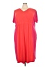 Catherines Color Block Pink Casual Dress Size 4X - photo 1