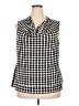 Alfani 100% Polyester Houndstooth Black Sleeveless Blouse Size 2X - photo 1
