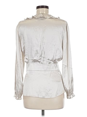 Bob Mackie Long Sleeve Silk Top (view 2)
