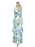 Line & Dot 100% Polyester Tropical Blue Cocktail Dress Size S - photo 5