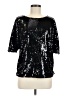 WD.NY 100% Polyester Black 3/4 Sleeve Top Size M - photo 1