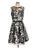 Roz & Ali 100% Polyester Graphic Silver Cocktail Dress Size 12 - photo 1