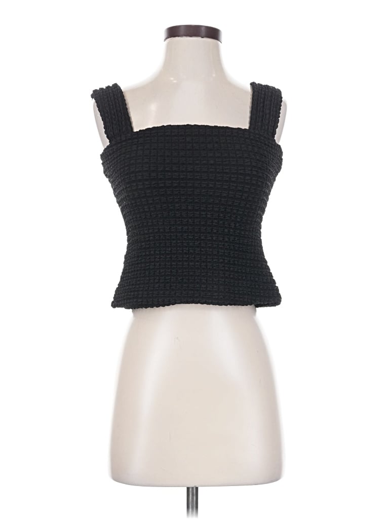 Pre-owned Miou Muse Sleeveless Top Black Square Neckline Tops