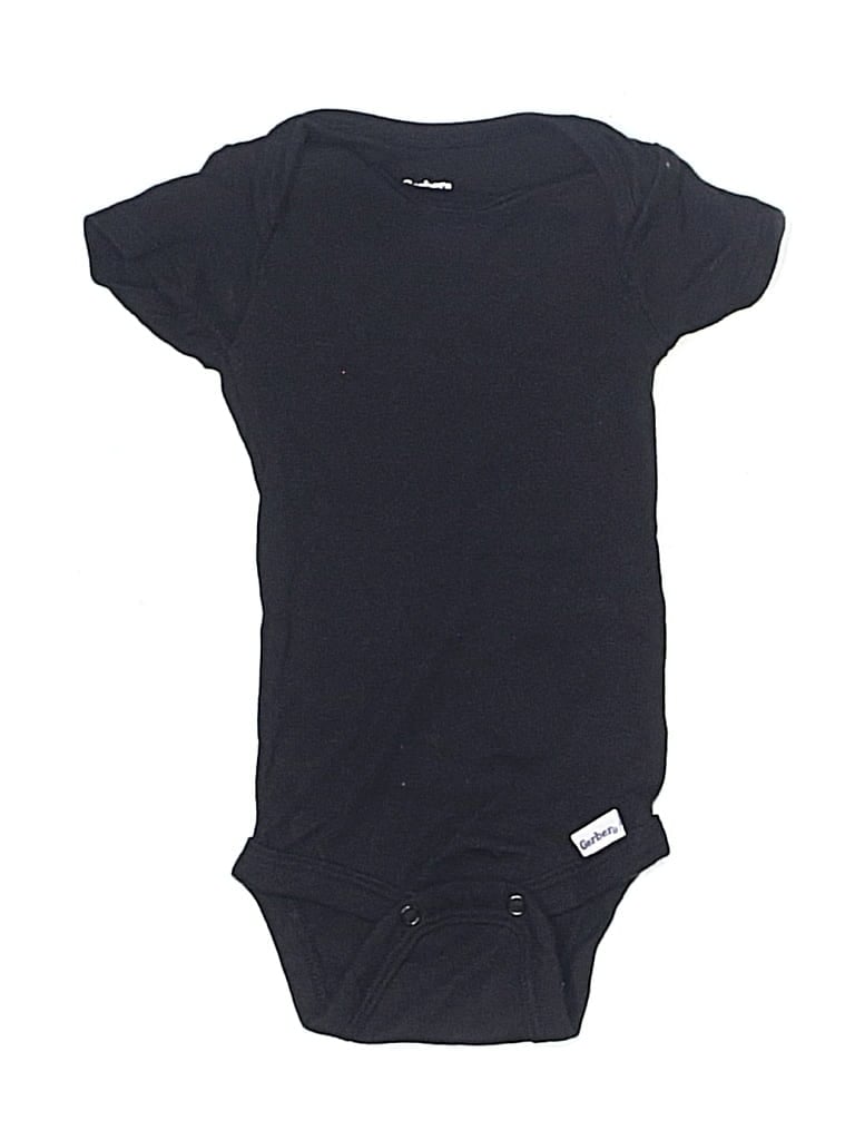 Pre-owned Gerber Babies' Short Sleeve Onesie In Black