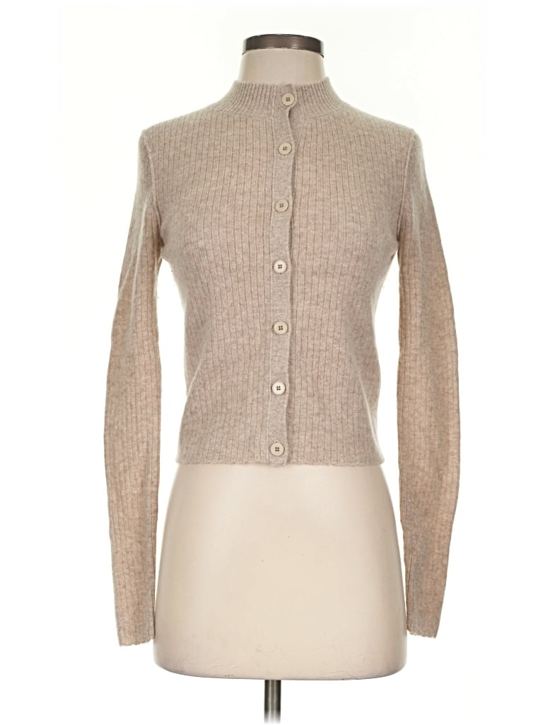 Pre-owned Pilcro Cashmere Cardigan Sweater In Tan
