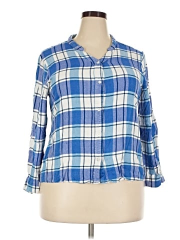 Max Jeans 3/4 Sleeve Button-Down Shirt (view 1)