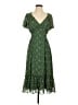 Max Studio 100% Polyester Paisley Green Casual Dress Size XS - photo 1
