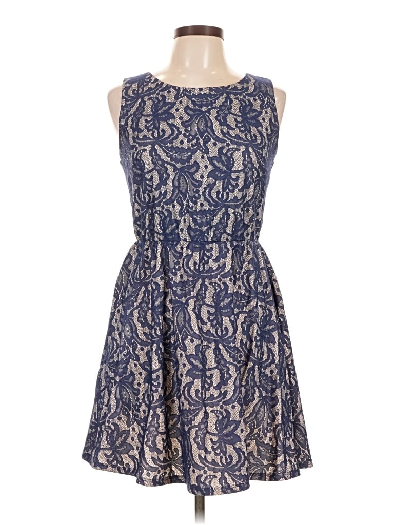 Pre-owned Three Pink Hearts Cocktail Dress In Blue