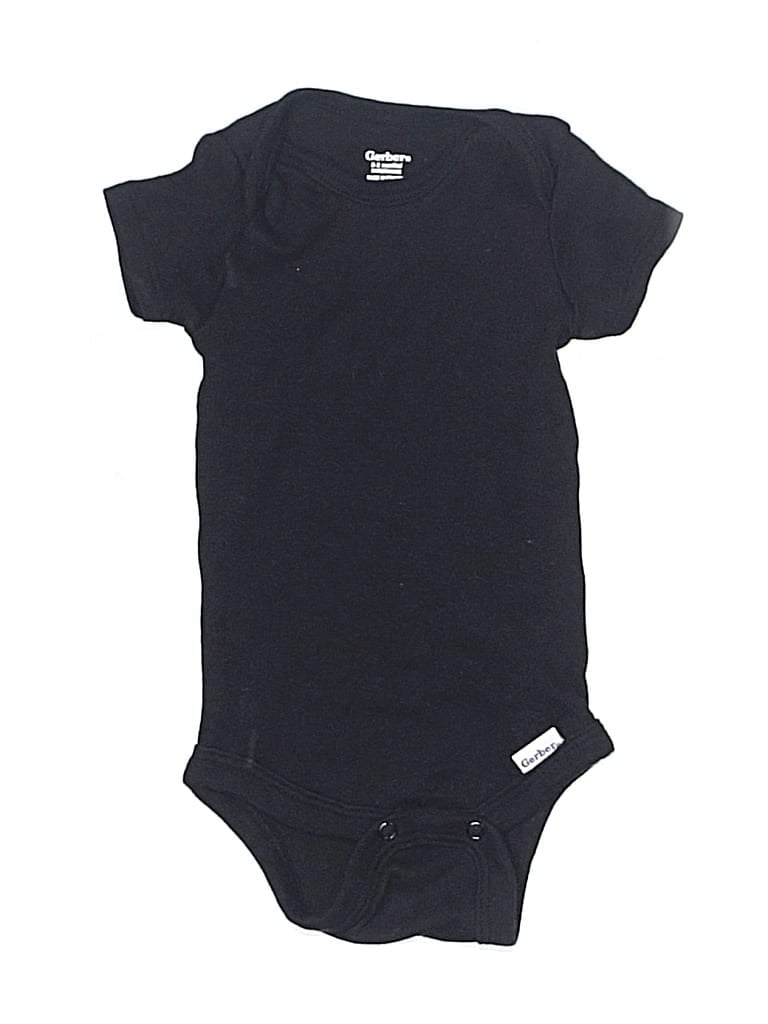 Pre-owned Gerber Babies' Short Sleeve Onesie In Black