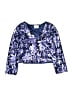 Mia Joy 100% Polyester Print Purple Jacket Size 12 - photo 1