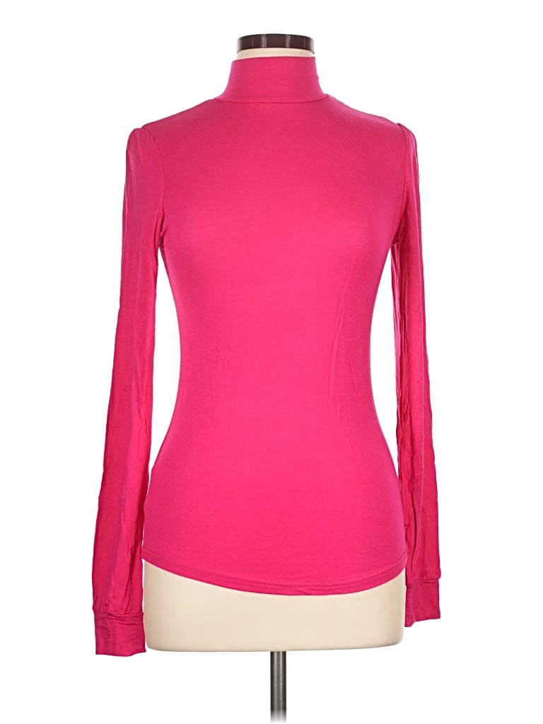 Pre-owned Active Basic Long Sleeve Turtleneck In Pink