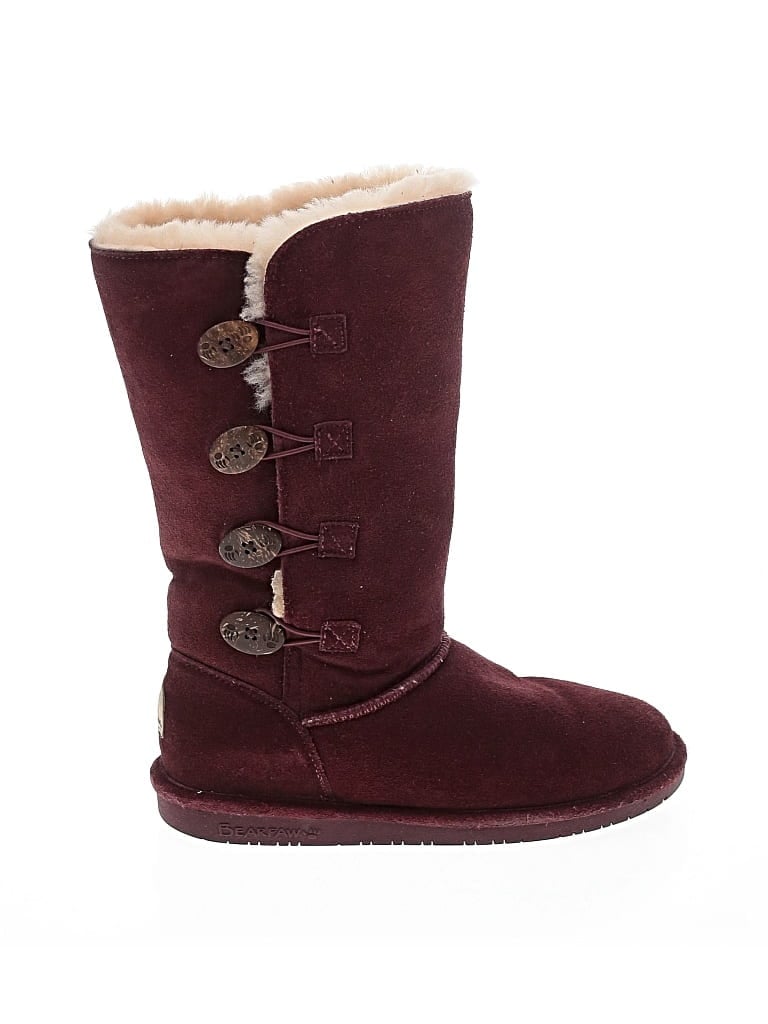 Pre-owned Bearpaw Boots In Burgundy